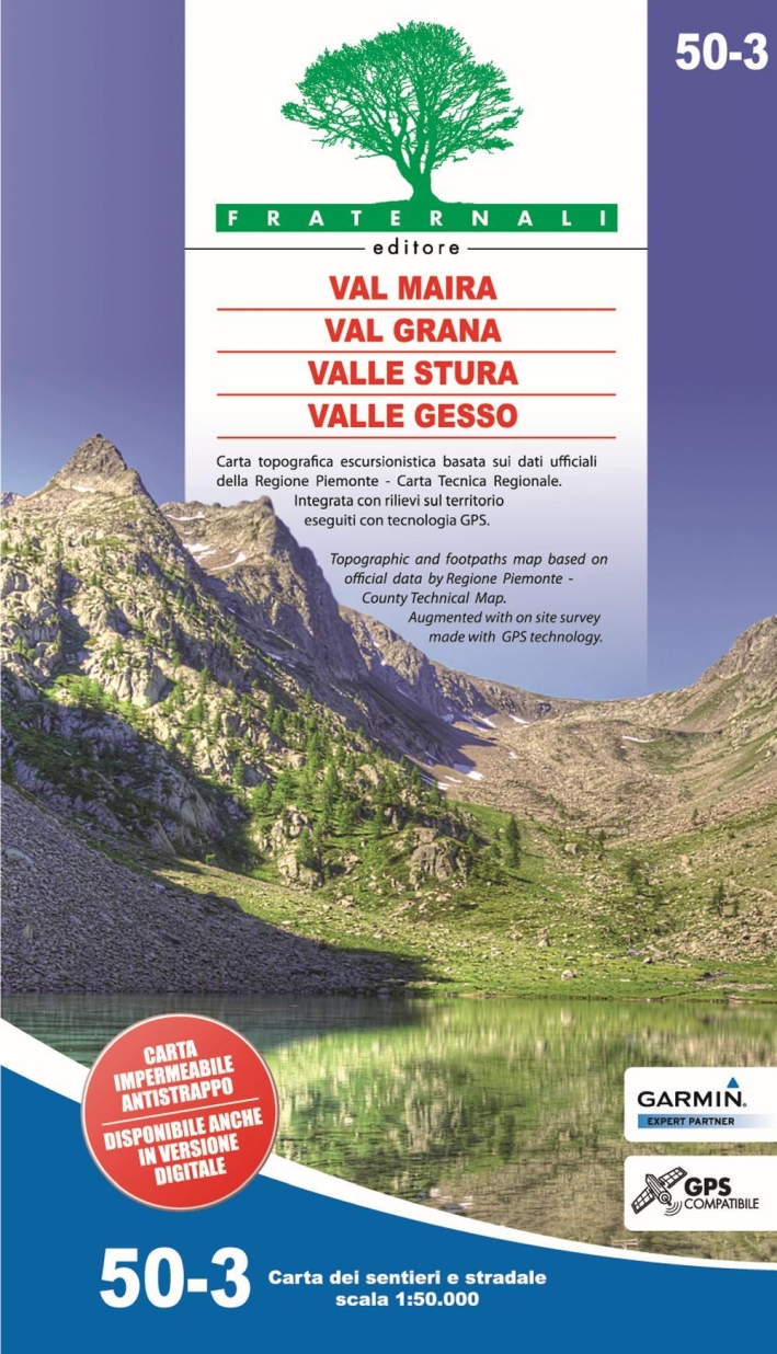 Carta N. 50.3. Val Maira, Grana, Stura e Gesso scala 1:50.000 (impermeabile e antistrappo)