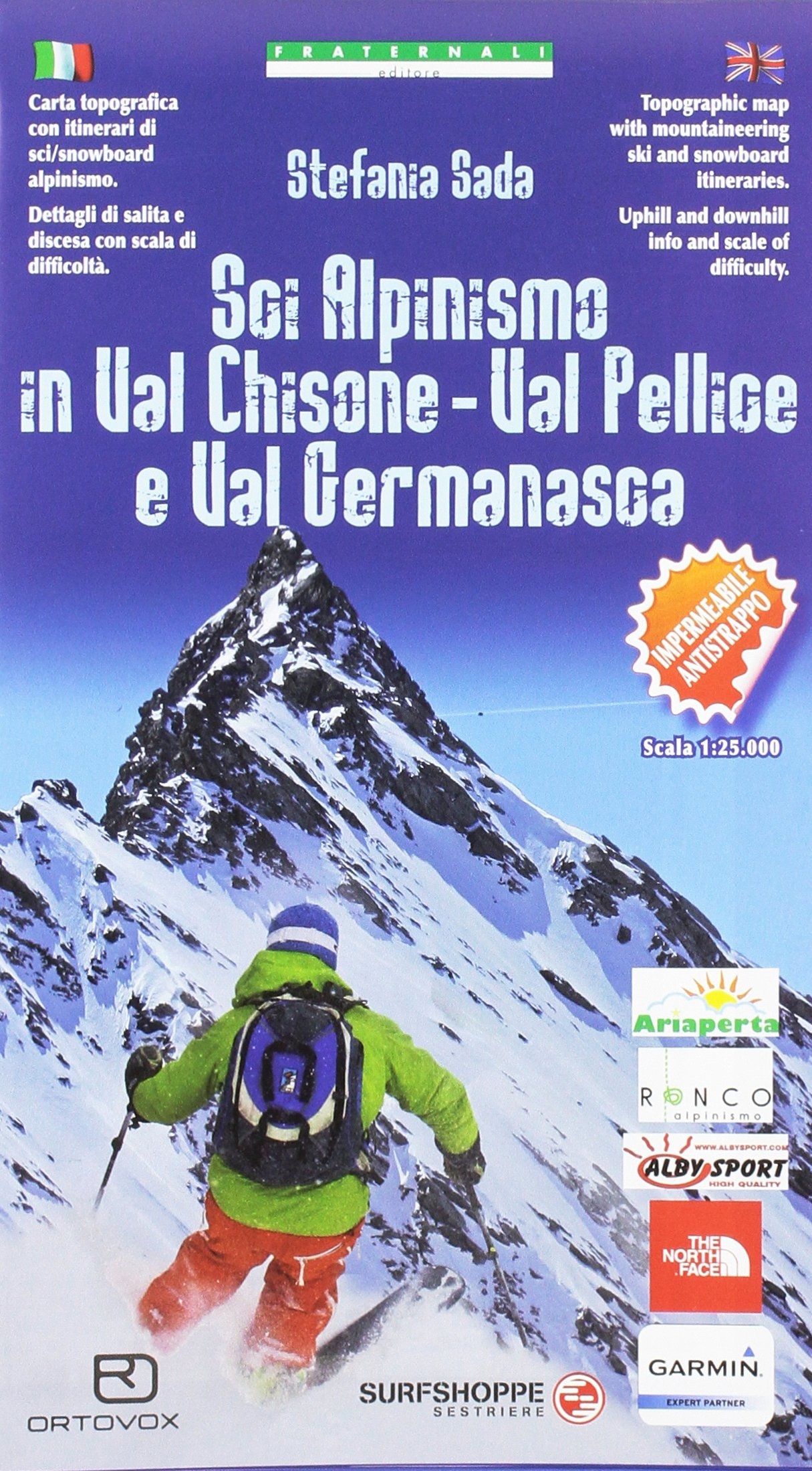 Carta N.97. Sci Alpinismo in Val Chisone, Val Pellice e Val Germanasca. Cartografia alla Scala 1:25000. (Impermeabile e Antistrappo)