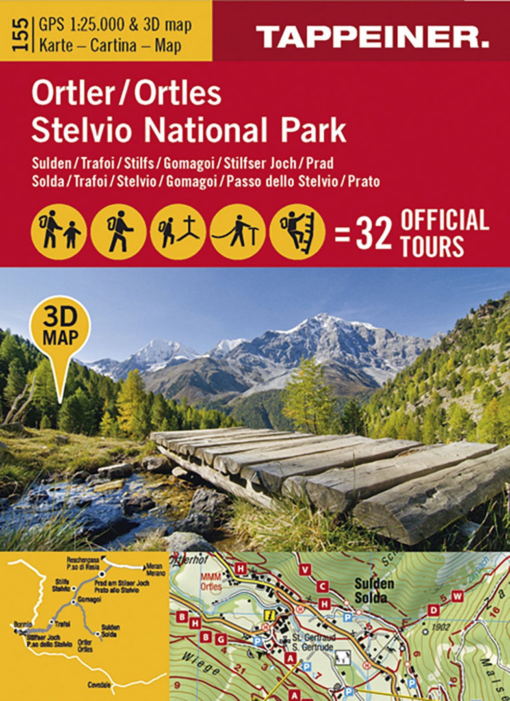 Ortler/Stelvio national park. Carta 3D Ortler/Stelvio national park. Carta 3D