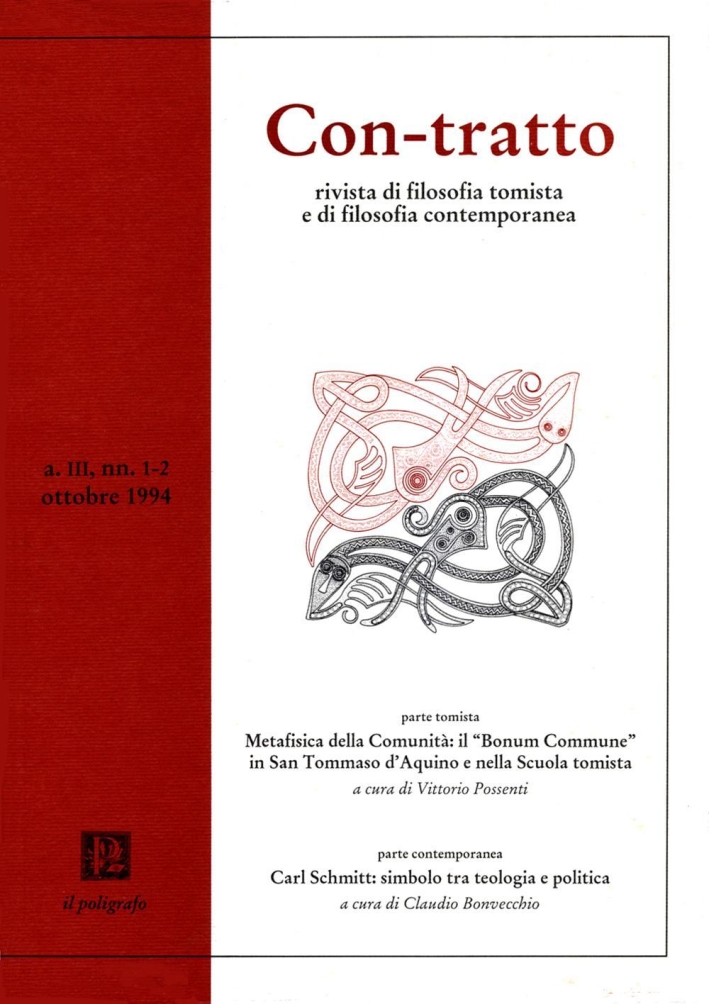 Con-tratto. Rivista di filosofia tomista e di filosofia contemporanea vol. 1-2 (1994) Con-tratto. Rivista di filosofia tomista e di filosofia contemporanea vol. 1-2 (1994)