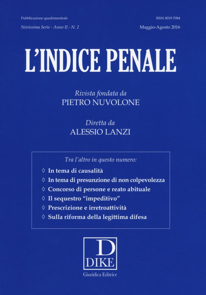 L'indice penale. Vol. 2 L'indice penale. Vol. 2