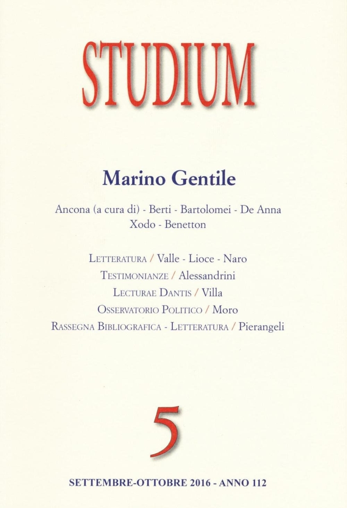 Studium (2016). Vol. 5: Marino Gentile Studium (2016). Vol. 5: Marino Gentile