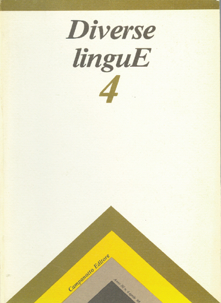 Diverse Lingue 4 - Rivista Semestrale delle Letterature Dialettali e delle Lingue Minori. Anno 3 Numero 4 Diverse Lingue 4 - Rivista Semestrale delle Letterature Dialettali e delle Lingue Minori. Anno 3 Numero 4