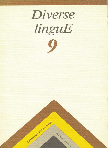 Diverse Lingue 9 - Rivista Semestrale delle Letterature Dialettali e delle Lingue Minori. Anno 4 Numero 1. Diverse Lingue 9 - Rivista Semestrale delle Letterature Dialettali e delle Lingue Minori. Anno 4 Numero 1.