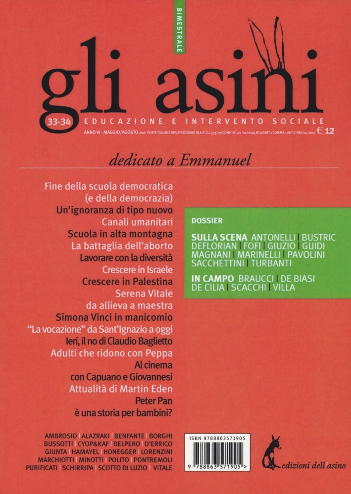 Gli asini. Educazione e intervento sociale vol. 33-34 Gli asini. Educazione e intervento sociale vol. 33-34