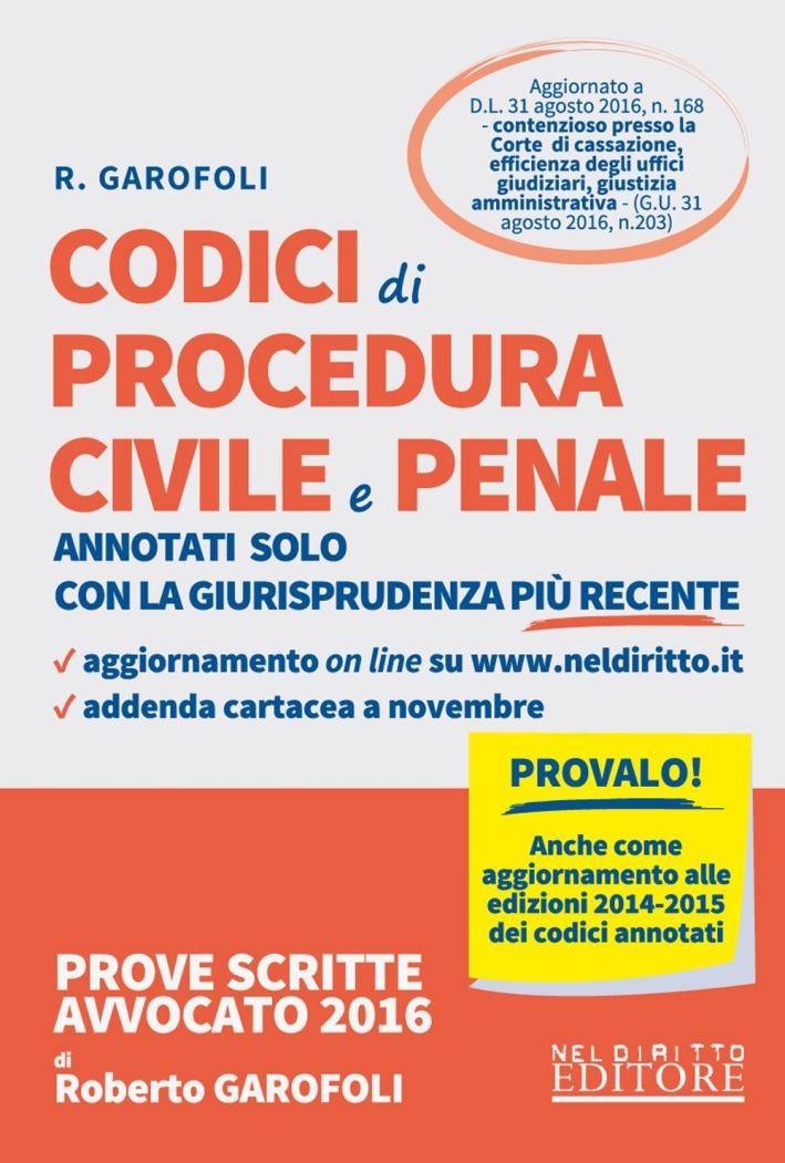 Codici di procedura civile e procedura penale annotati solo con la giurisprudenza più recente. Con aggiornamento online Codici di procedura civile e procedura penale annotati solo con la giurisprudenza più recente. Con aggiornamento online
