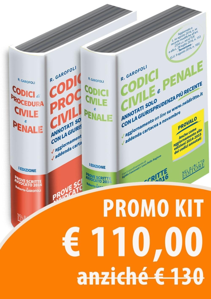 Kit nuovi codici annotati 2016 Kit nuovi codici annotati 2016