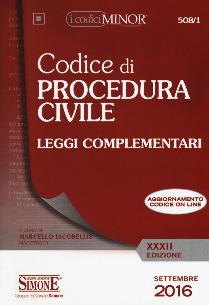 Codice di procedura civile. Leggi complementari. Ediz. minor. Con aggiornamento online Codice di procedura civile. Leggi complementari. Ediz. minor. Con aggiornamento online