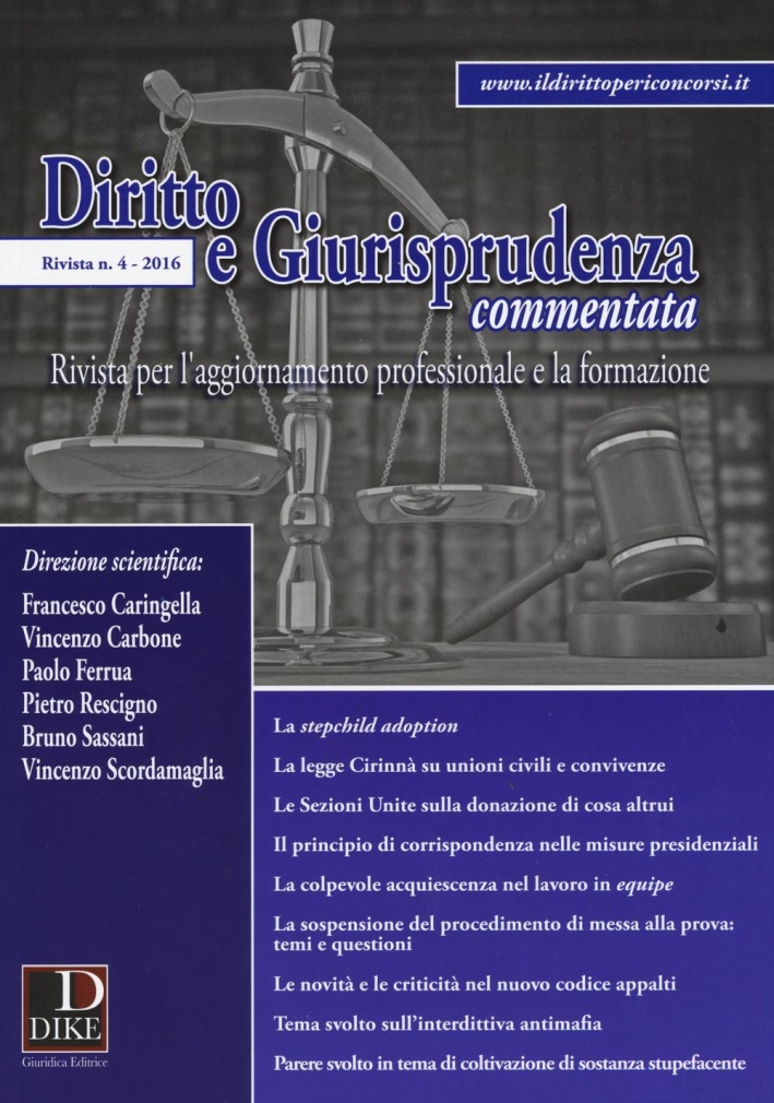 Diritto e giurisprudenza commentata (2016). Vol. 4 Diritto e giurisprudenza commentata (2016). Vol. 4