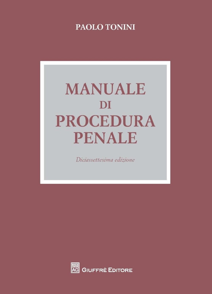 Manuale di procedura penale Manuale di procedura penale