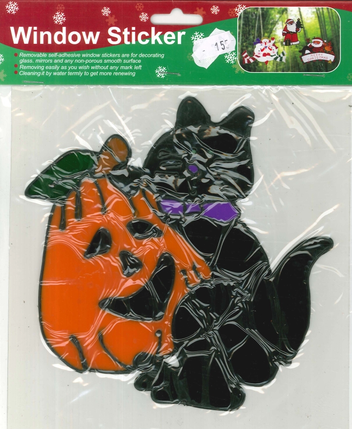 Window Sticker halloween. Adesivi per finestre tema halloween. Cat&Pumpkin/Gatto&Zucca Window Sticker halloween. Adesivi per finestre tema halloween. Cat&Pumpkin/Gatto&Zucca