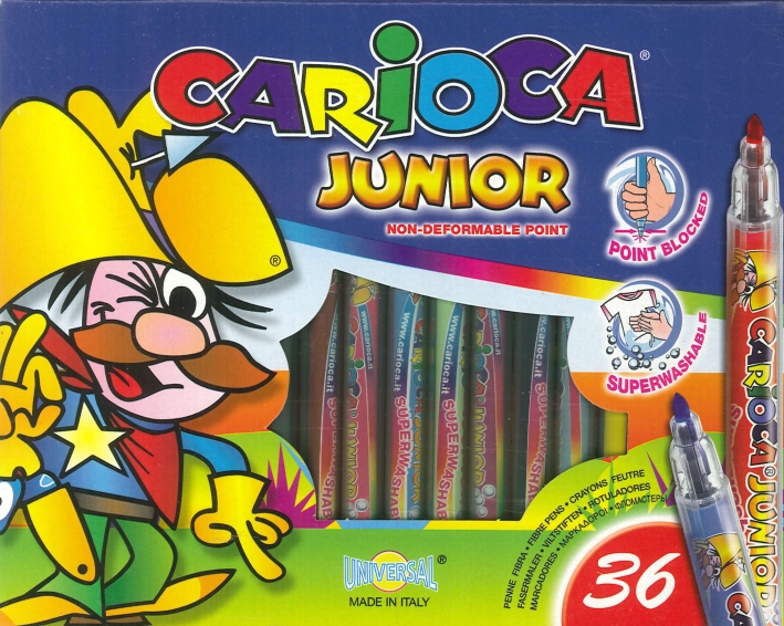 Pennarelli carioca junior (confezione da 36 pastelli). Pennarelli carioca junior (confezione da 36 pastelli).