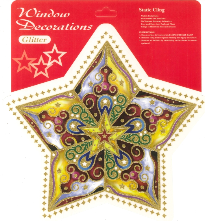 Window Stickers decorations glitter - christmas. Confezione 2. cm 30x25