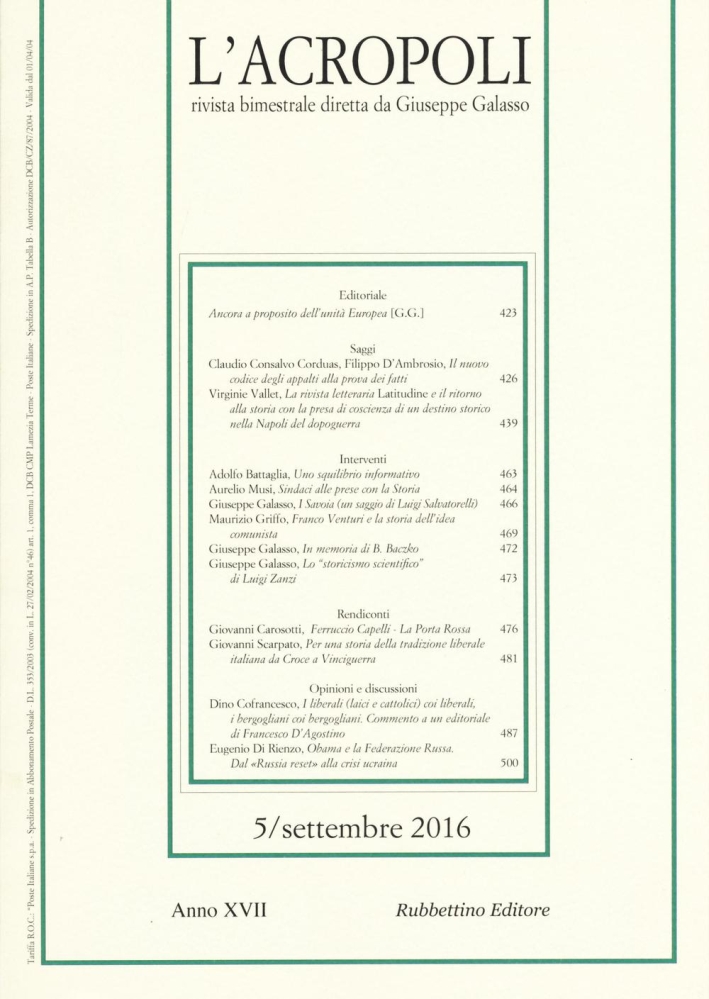 L'acropoli (2016). Vol. 5 L'acropoli (2016). Vol. 5