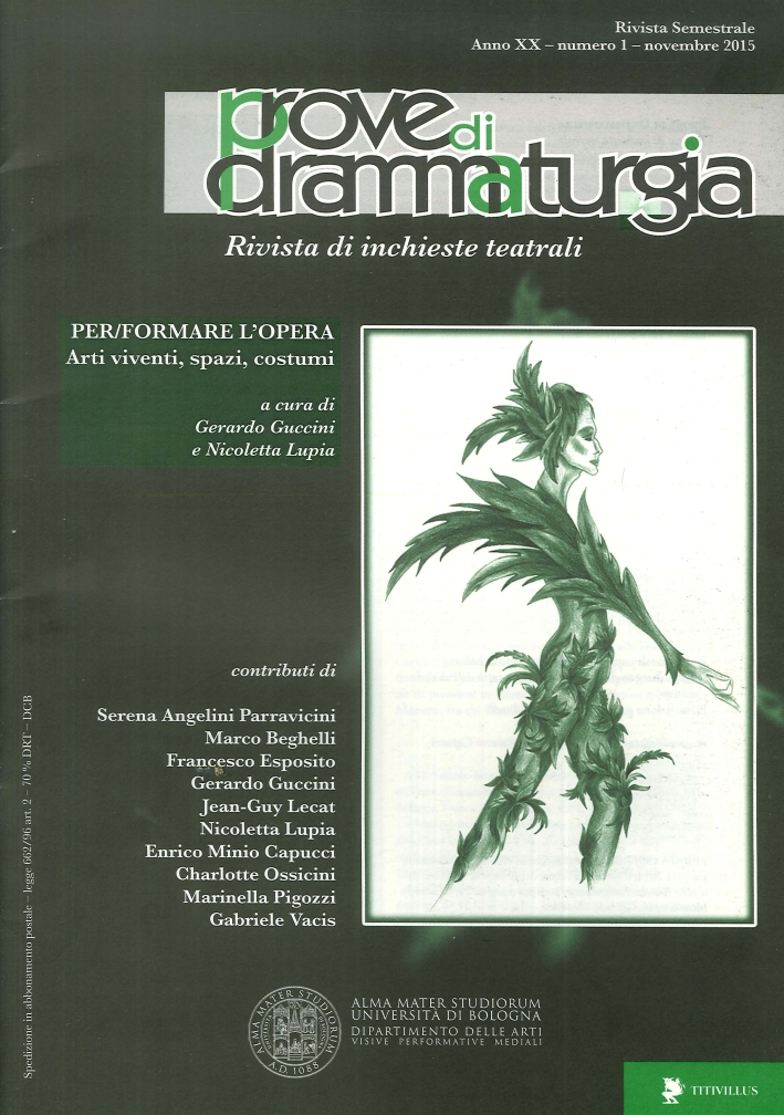 Prove di Drammaturgia. Anno XX. 1/2015. Prove di Drammaturgia. Anno XX. 1/2015.