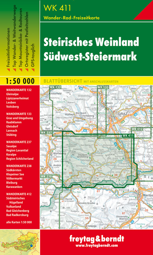 Steirisches Weinland, Südwest-Steiermark 1:50.000. Steirisches Weinland, Südwest-Steiermark 1:50.000.