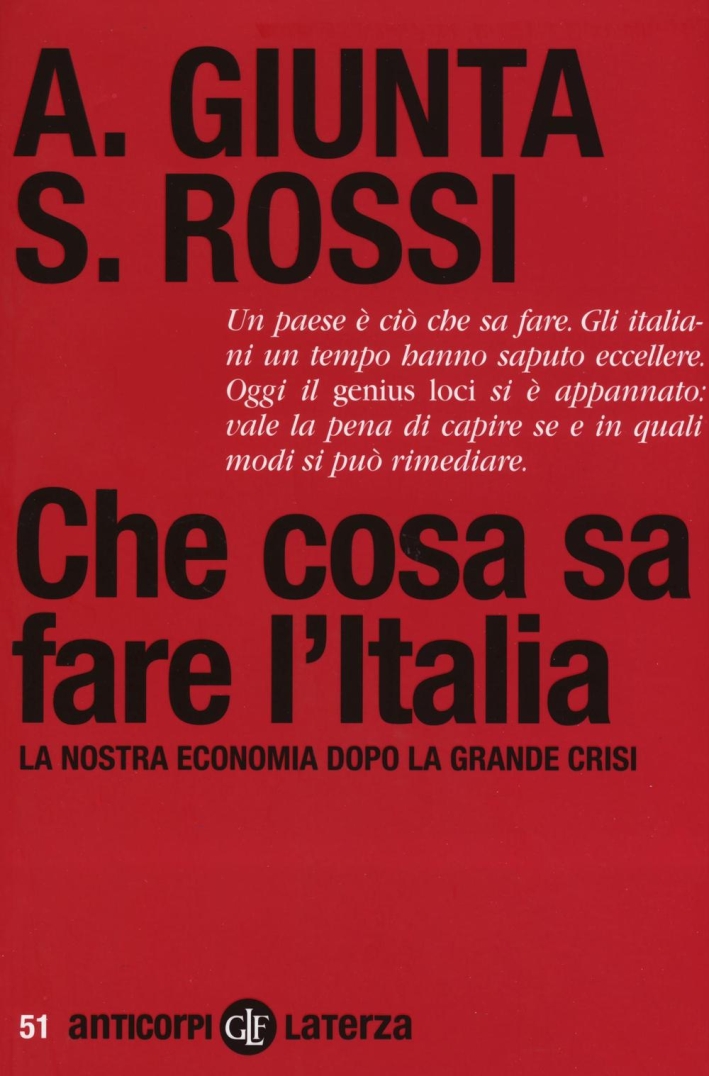 Che cosa sa fare l'Italia. La nostra economia dopo la grande crisi Che cosa sa fare l'Italia. La nostra economia dopo la grande crisi