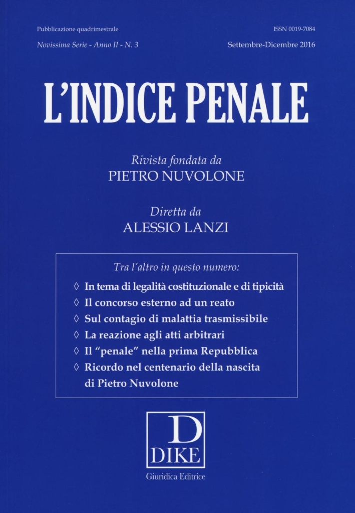 L'indice penale (2016). Vol. 3 L'indice penale (2016). Vol. 3