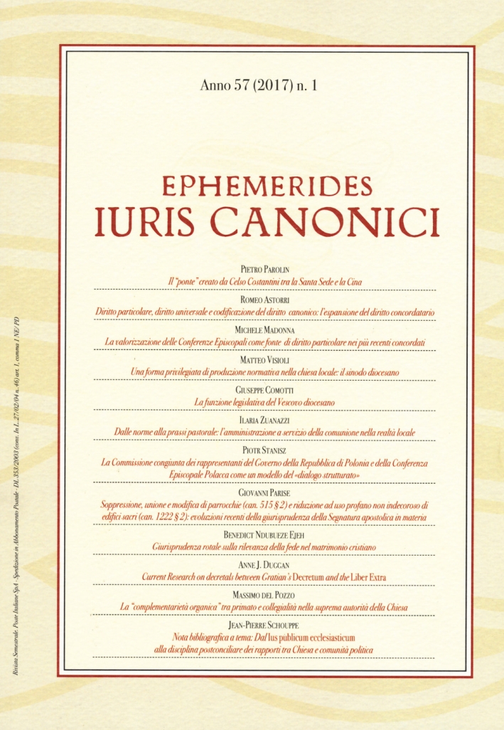 Ephemerides Iuris canonici (2017). Vol. 1 Ephemerides Iuris canonici (2017). Vol. 1