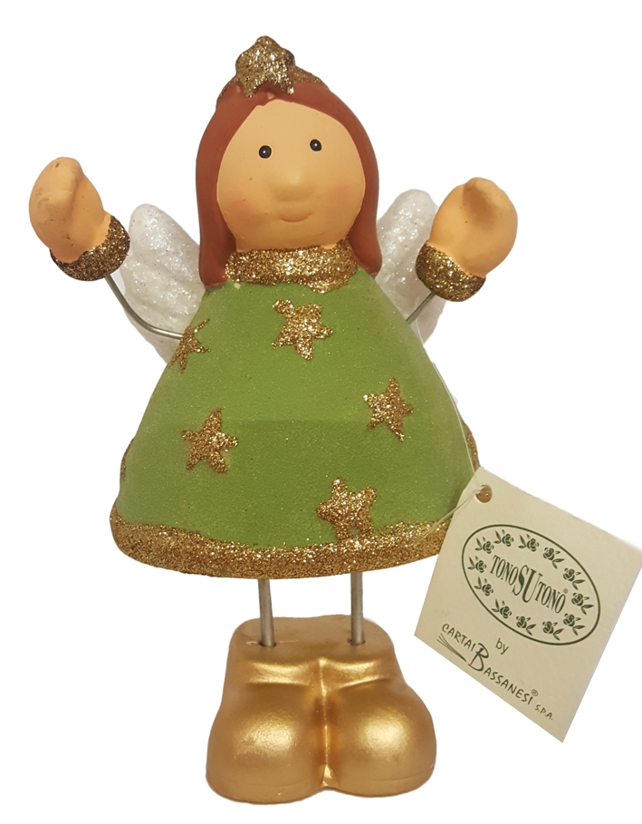 Statuetta nataliazia Angelo in ceramica. Cm 18x10. Statuetta nataliazia Angelo in ceramica. Cm 18x10.