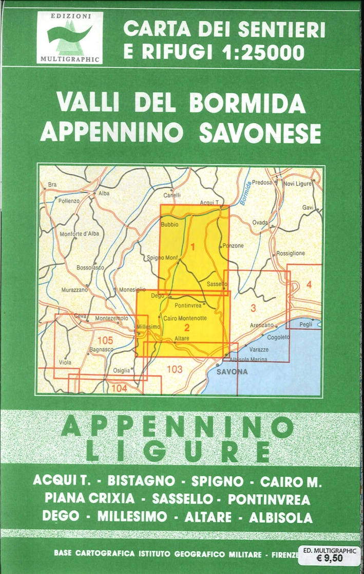 Valli del Bormida, Appennino Savonese. Appennino Ligure. 1-2. Scala 1:25000 Valli del Bormida, Appennino Savonese. Appennino Ligure. 1-2. Scala 1:25000