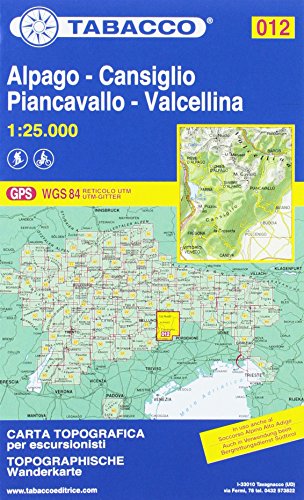 012 - Alpago - Cansiglio - Piancavallo - Valcellina. Carta topografica in scala 1:25.000. Ediz. multilingue 012 - Alpago - Cansiglio - Piancavallo - Valcellina. Carta topografica in scala 1:25.000. Ediz. multilingue