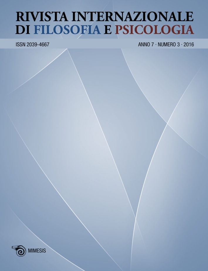 Rivista internazionale di filosofia e psicologia (2016). Vol. 3 Rivista internazionale di filosofia e psicologia (2016). Vol. 3