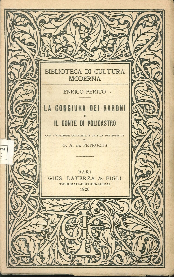 La Congiura dei Baroni e il Conte di Policastro La Congiura dei Baroni e il Conte di Policastro