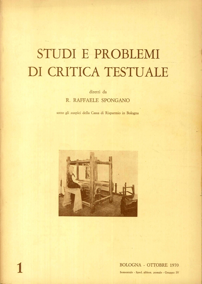 Studi e Problemi di Critica Testuale Studi e Problemi di Critica Testuale