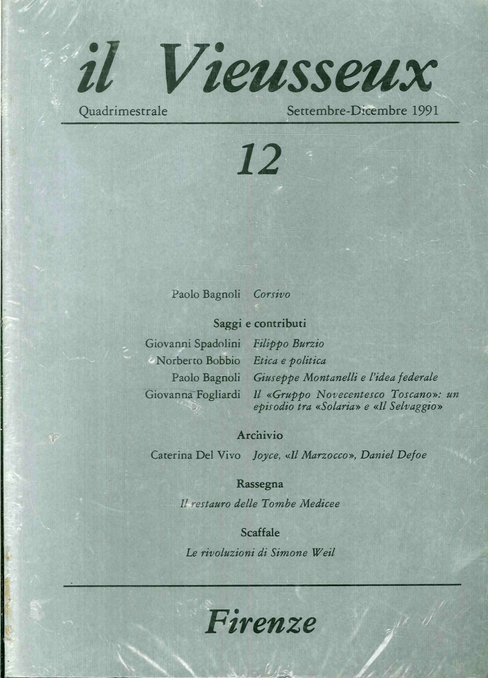 Il Vieusseux. Quadrimestrale Il Vieusseux. Quadrimestrale