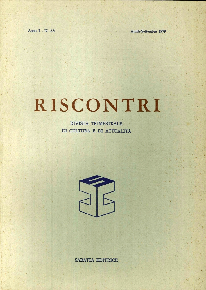 Riscontri. Rivista trimestrale di cultura e di attualità Riscontri. Rivista trimestrale di cultura e di attualità