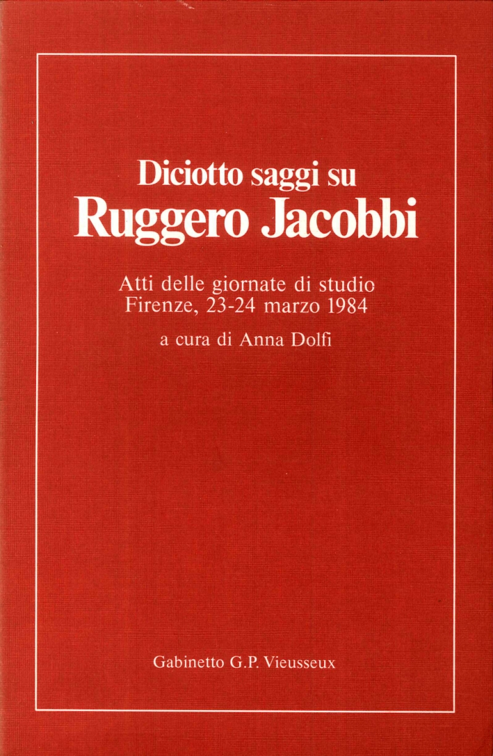 Diciotto Saggi Su Ruggero Jacobbi Diciotto Saggi Su Ruggero Jacobbi