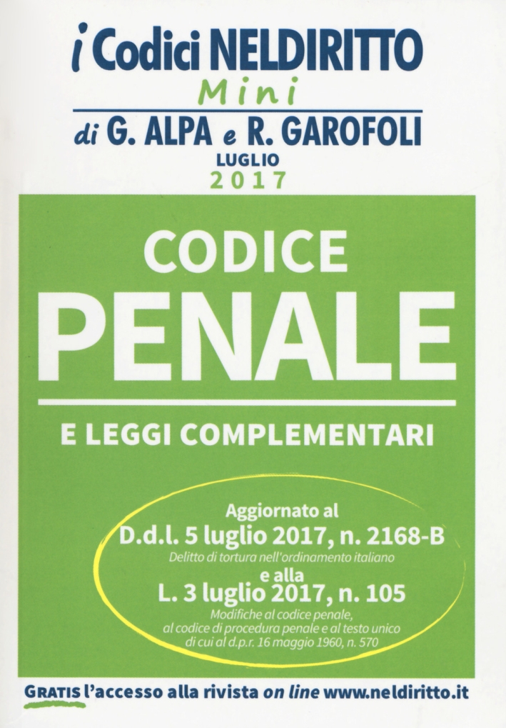 Codice penale e leggi complementari Codice penale e leggi complementari