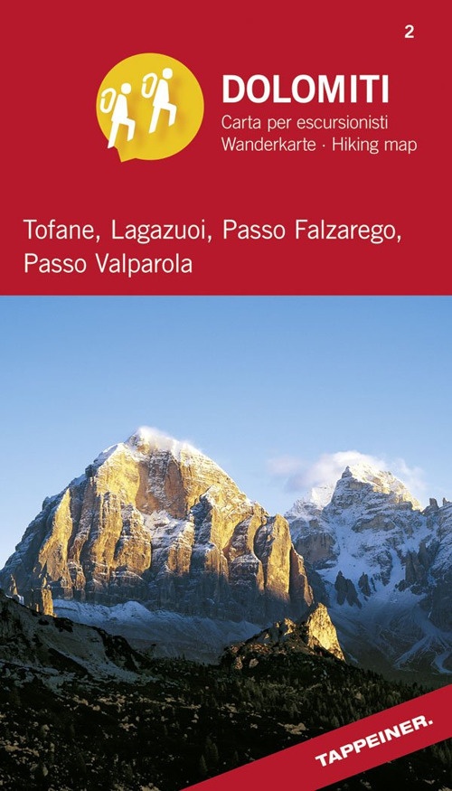 Dolomiti. Tofane, Lagazuoi, Passo Falzarego, Passo Valparola. Carta panoramica 360° Dolomiti. Tofane, Lagazuoi, Passo Falzarego, Passo Valparola. Carta panoramica 360°
