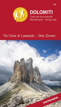 Dolomiti. Tre cime di Lavaredo. Carta panoramica 360°
