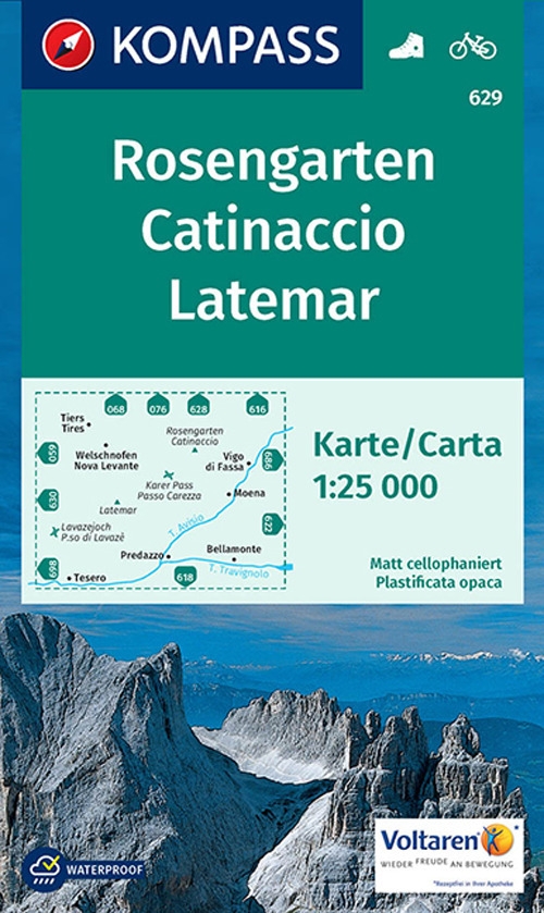 Carta escursionistica n. 629. Catinaccio, Latemar-Rosengarten 1:25.000. Ediz. bilingue Carta escursionistica n. 629. Catinaccio, Latemar-Rosengarten 1:25.000. Ediz. bilingue