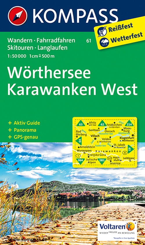 Wanderkarte n. 61. Wörthersee-Karawanken West Wanderkarte n. 61. Wörthersee-Karawanken West