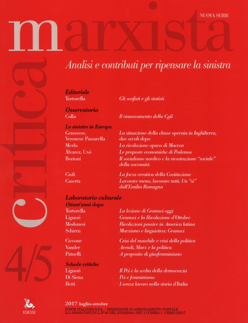 Critica marxista (2017). Vol. 4-5 Critica marxista (2017). Vol. 4-5