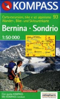 Carta escursionistica n. 93. Bernina, Sondrio 1:50.000
