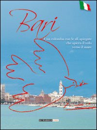 Bari. Una colomba con le ali spiegate che spicca il volo verso il mare Bari. Una colomba con le ali spiegate che spicca il volo verso il mare