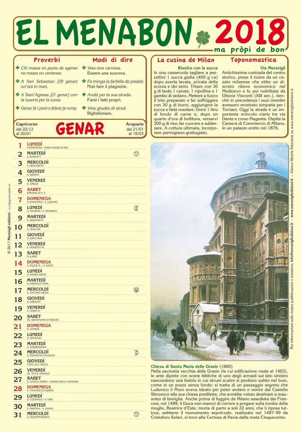El Menabon. Calendario 2018. Con Libro El Menabon. Calendario 2018. Con Libro