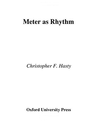 Meter as Rhythm Meter as Rhythm