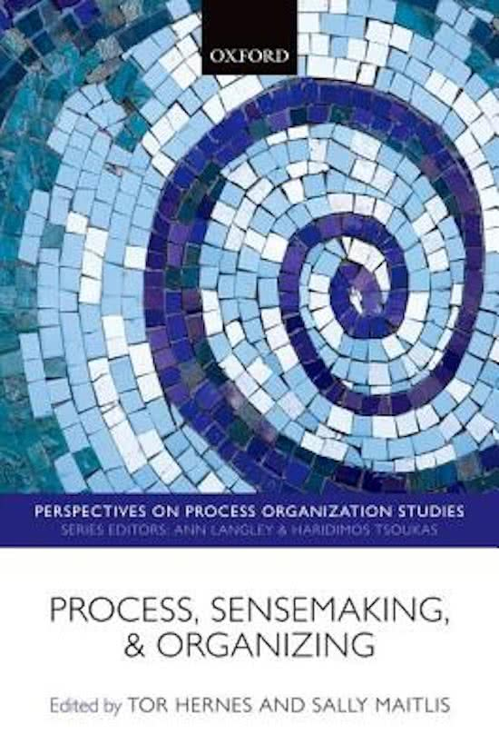 Process, Sensemaking, and Organizing Process, Sensemaking, and Organizing