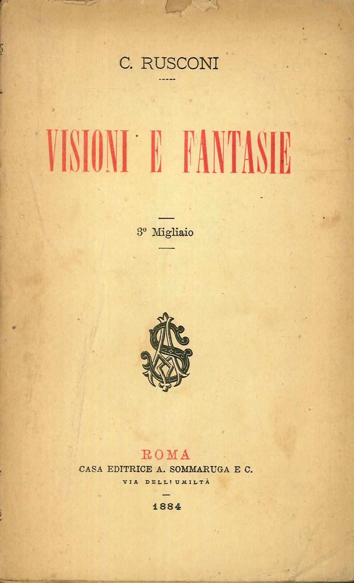 Visioni e Fantasie. 3° Migliaio Visioni e Fantasie. 3° Migliaio