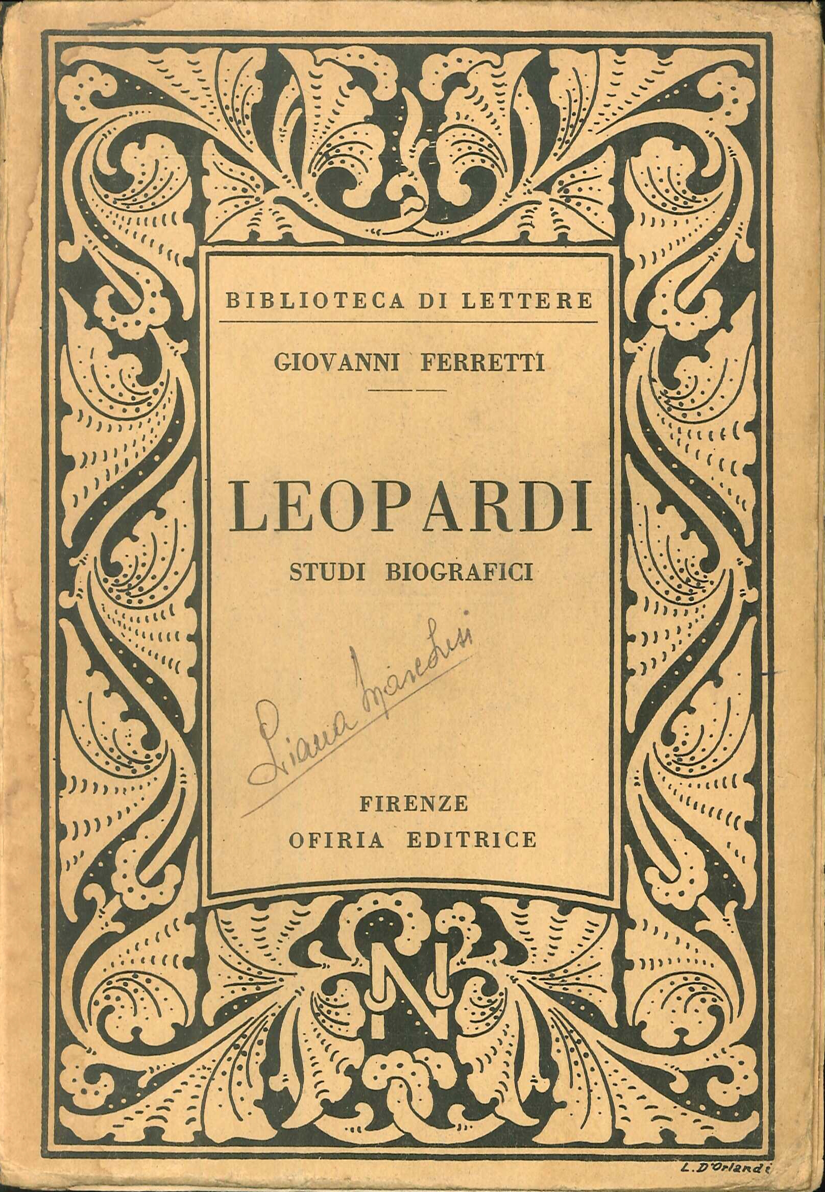 Leopardi. Studi biografici Leopardi. Studi biografici