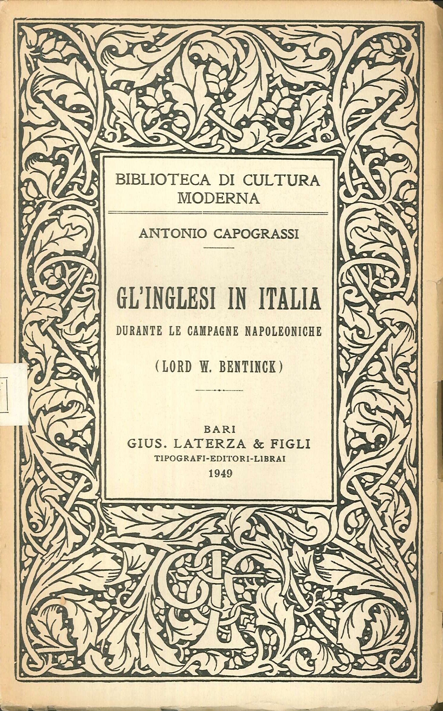 Gli inglesi in Italia durante le campagne napoleoniche (Lord W. Bentinck) Gli inglesi in Italia durante le campagne napoleoniche (Lord W. Bentinck)