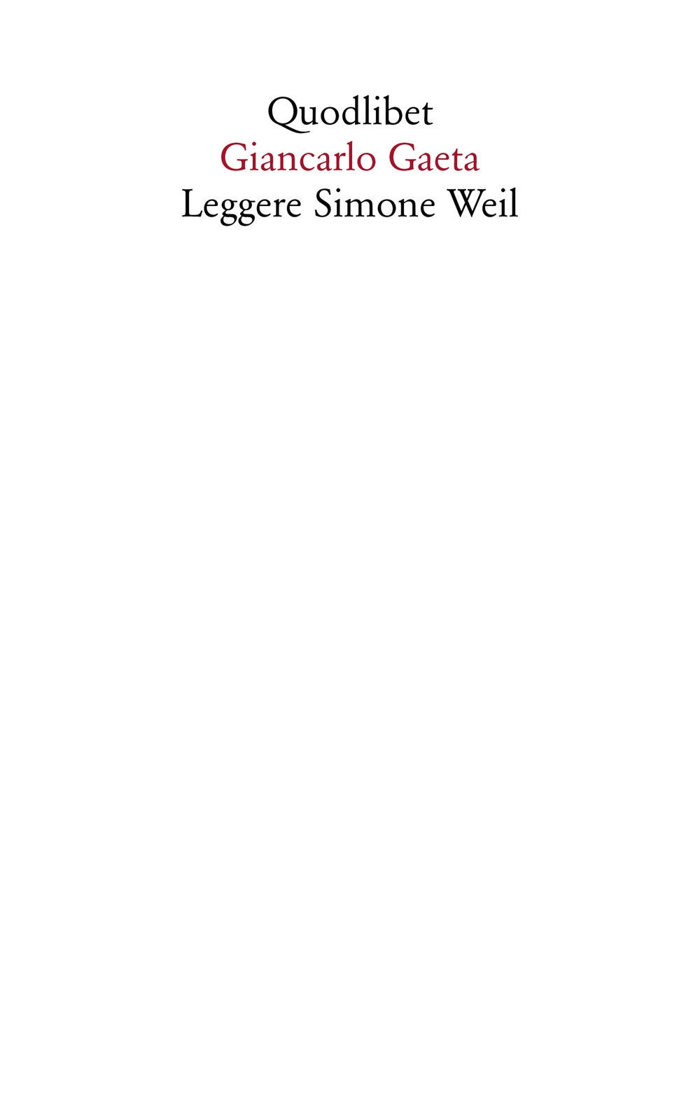 Leggere Simone Weil Leggere Simone Weil