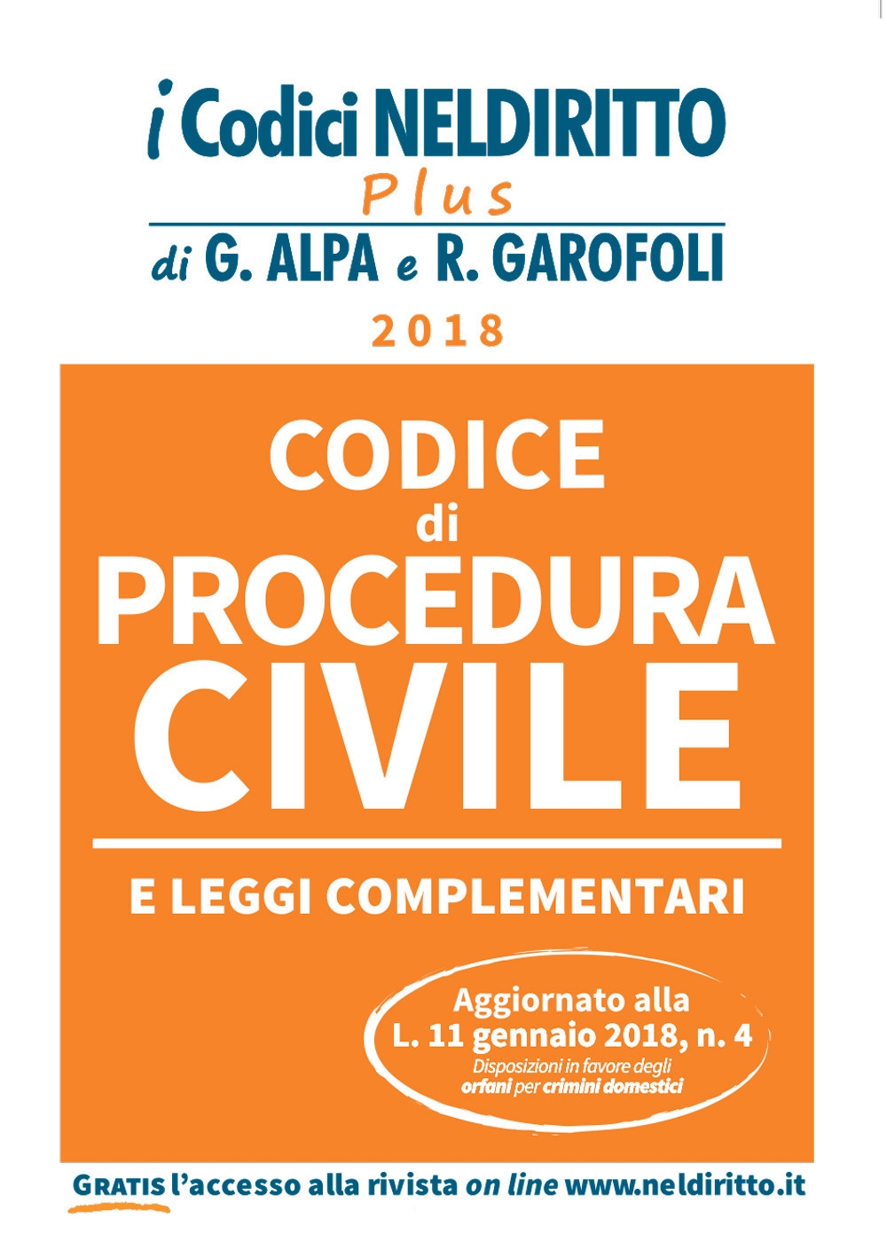 Codice di procedura civile e leggi complementari Codice di procedura civile e leggi complementari