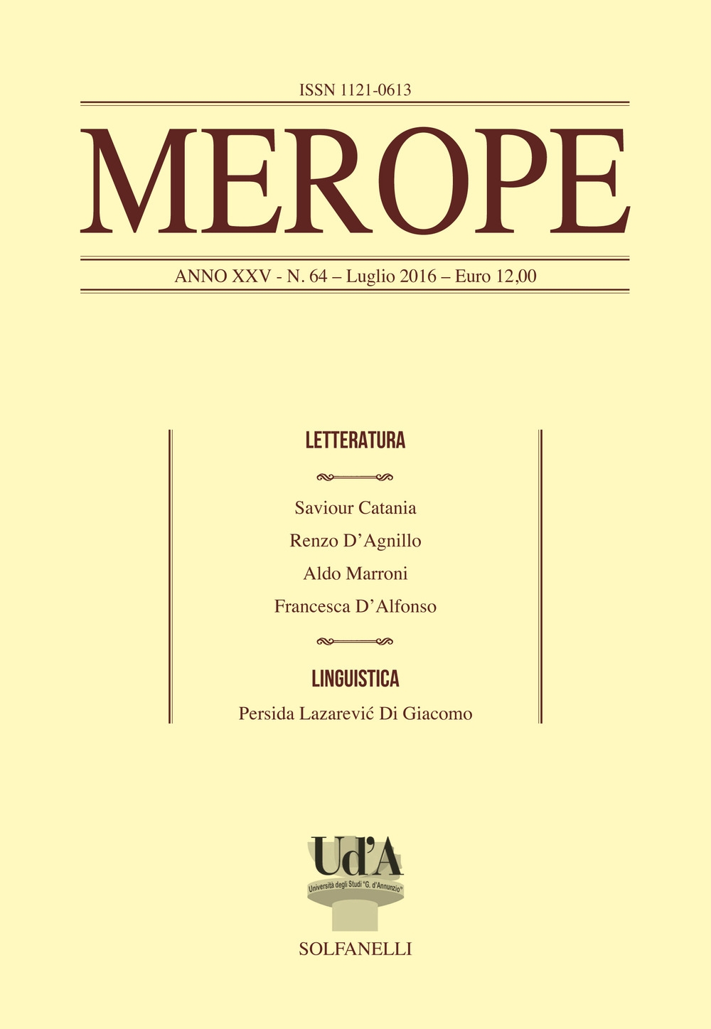 Merope. Vol. 64 Merope. Vol. 64