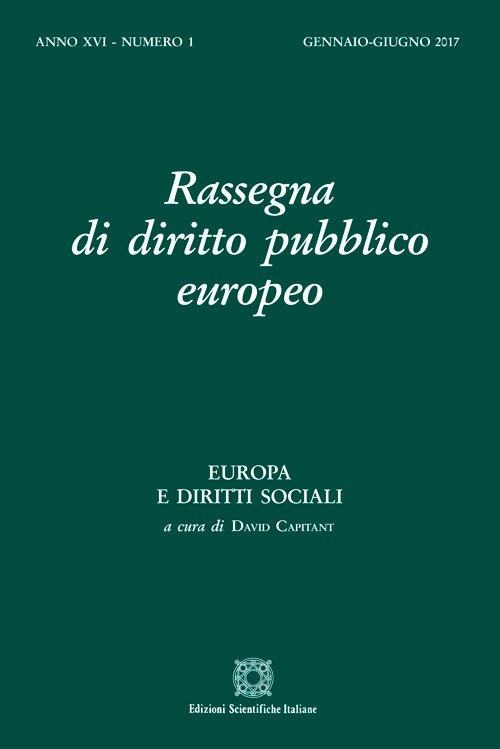 Rassegna di diritto pubblico europeo (2017). Vol. 1 Rassegna di diritto pubblico europeo (2017). Vol. 1